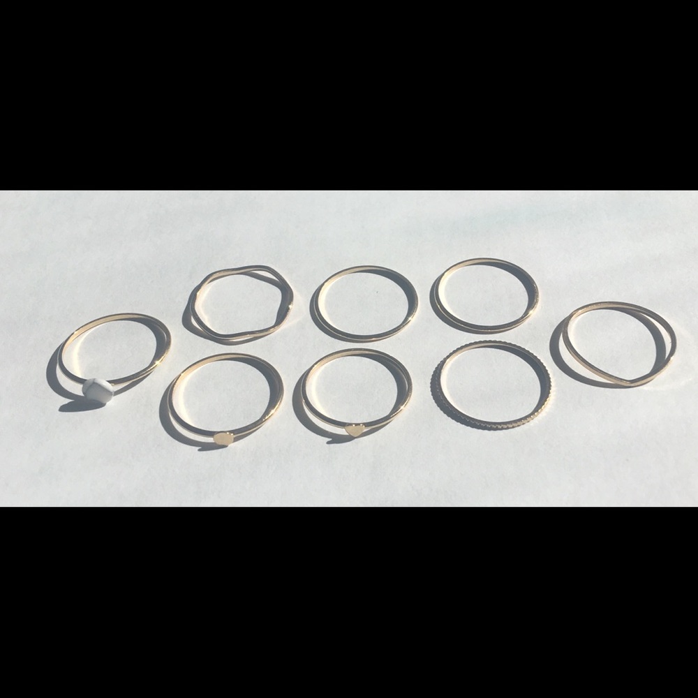 Marble Gold Band Stackable Rings (8) - Picture 2 of 2